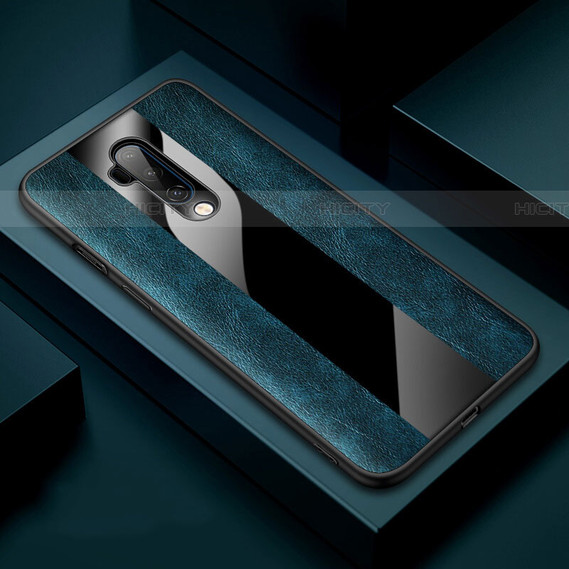 Silikon Hülle Handyhülle Gummi Schutzhülle Flexible Leder Tasche H03 für OnePlus 7T Pro Blau Plus