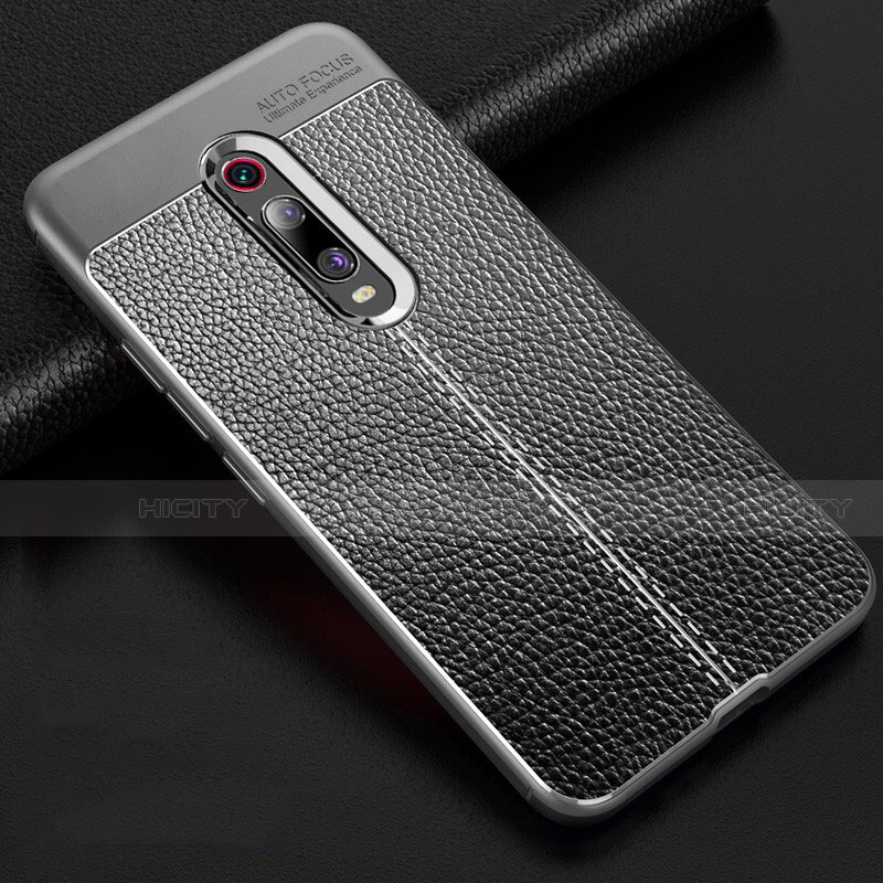 Silikon Hülle Handyhülle Gummi Schutzhülle Flexible Leder Tasche H03 für Xiaomi Redmi K20 Pro Grau