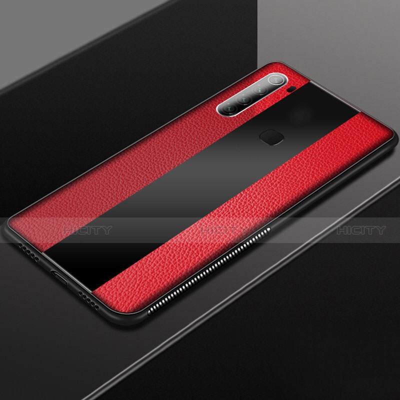 Silikon Hülle Handyhülle Gummi Schutzhülle Flexible Leder Tasche H03 für Xiaomi Redmi Note 8 (2021) Rot Plus