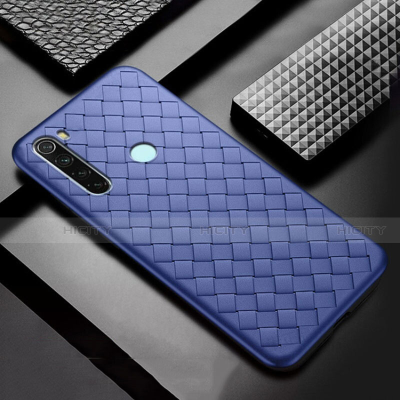 Silikon Hülle Handyhülle Gummi Schutzhülle Flexible Leder Tasche H04 für Xiaomi Redmi Note 8 (2021) Blau