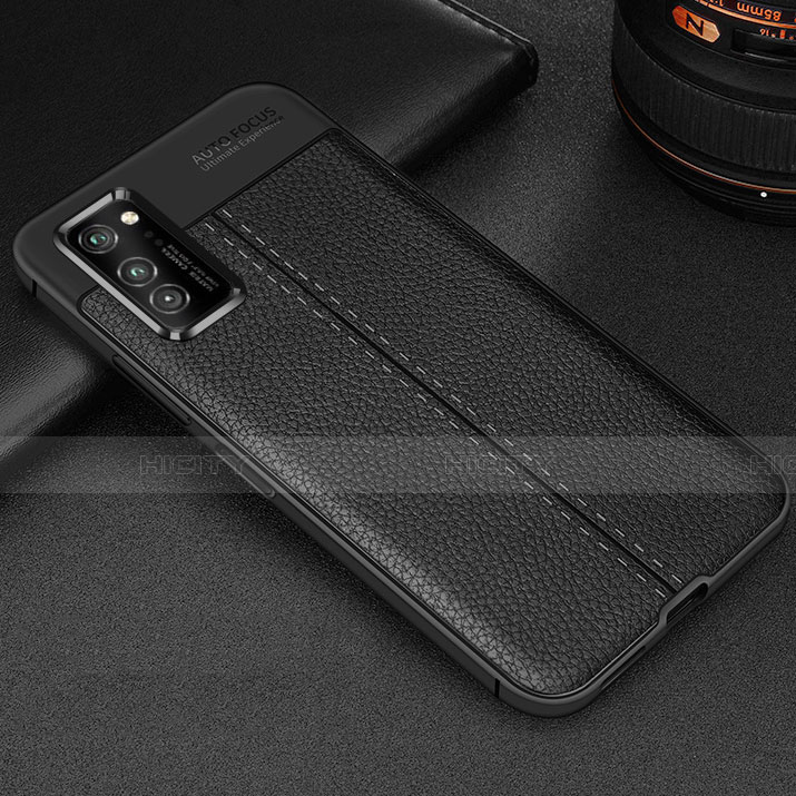 Silikon Hülle Handyhülle Gummi Schutzhülle Flexible Leder Tasche H05 für Huawei Honor V30 Pro 5G Schwarz