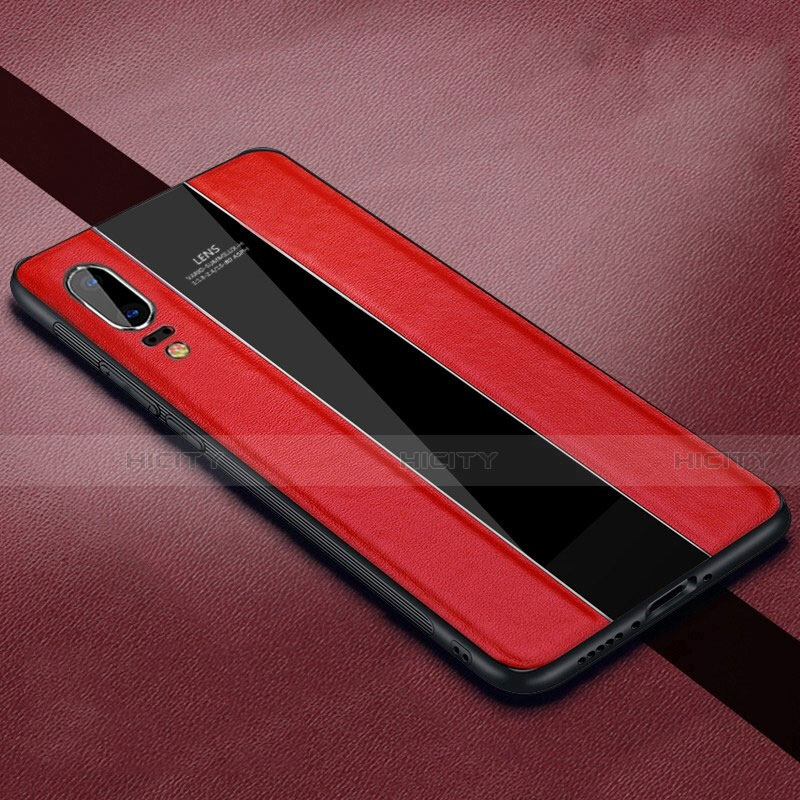 Silikon Hülle Handyhülle Gummi Schutzhülle Flexible Leder Tasche H05 für Huawei P20 Rot Plus