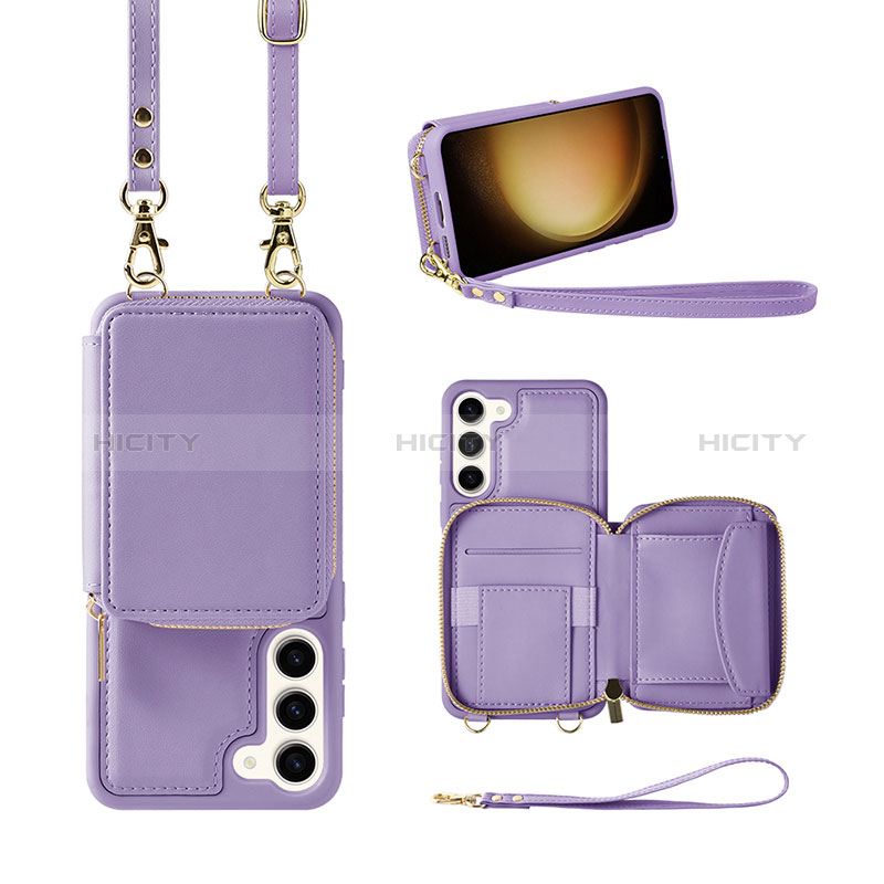 Silikon Hülle Handyhülle Gummi Schutzhülle Flexible Leder Tasche JM1 für Samsung Galaxy S23 Plus 5G Violett Plus