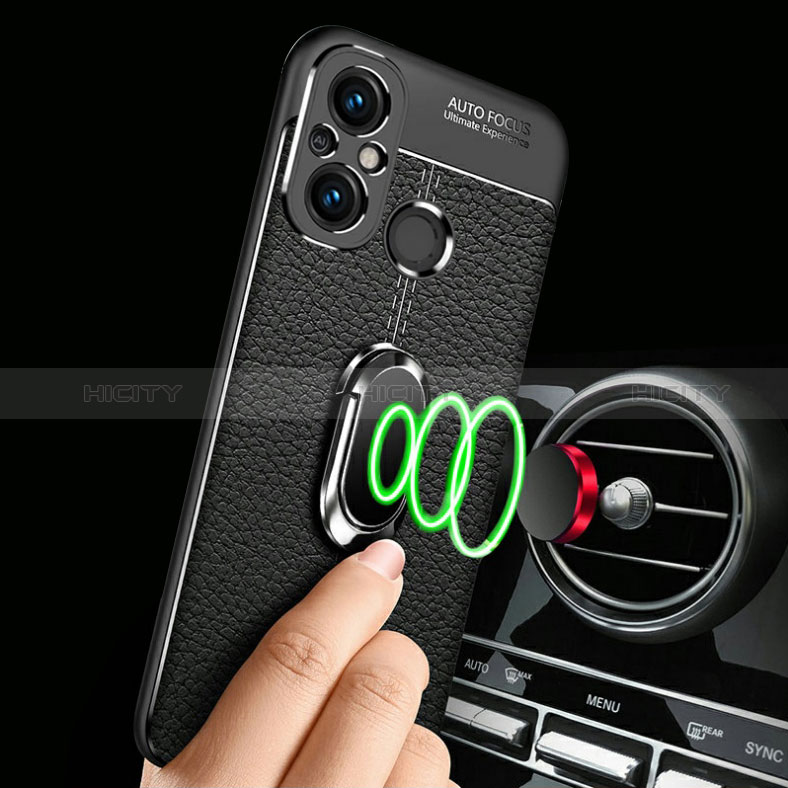 Silikon Hülle Handyhülle Gummi Schutzhülle Flexible Leder Tasche mit Magnetisch Fingerring Ständer für Xiaomi Redmi 11A 4G