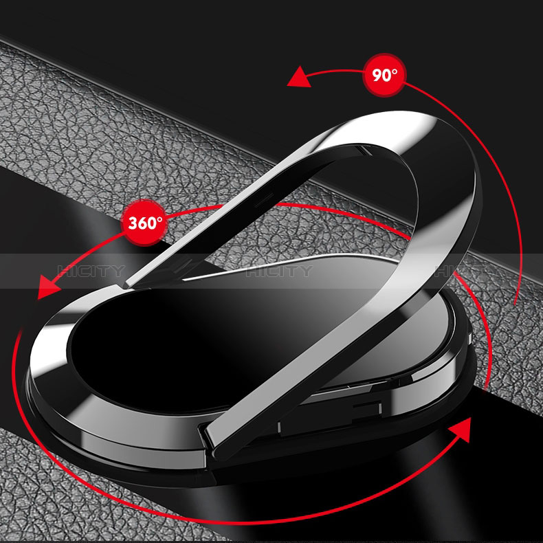 Silikon Hülle Handyhülle Gummi Schutzhülle Flexible Leder Tasche mit Magnetisch Fingerring Ständer PB1 für Xiaomi Poco F3 5G groß