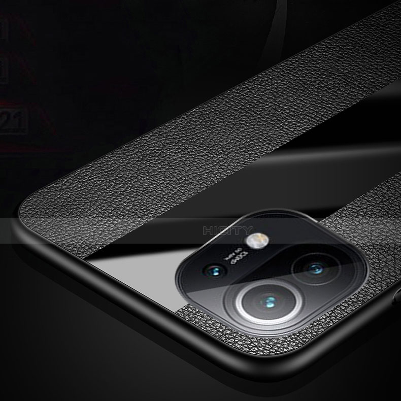 Silikon Hülle Handyhülle Gummi Schutzhülle Flexible Leder Tasche mit Magnetisch Fingerring Ständer S01 für Xiaomi Mi 11 Lite 5G