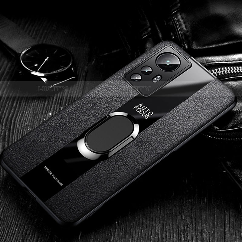 Silikon Hülle Handyhülle Gummi Schutzhülle Flexible Leder Tasche mit Magnetisch Fingerring Ständer S03 für Xiaomi Mi 12S Pro 5G