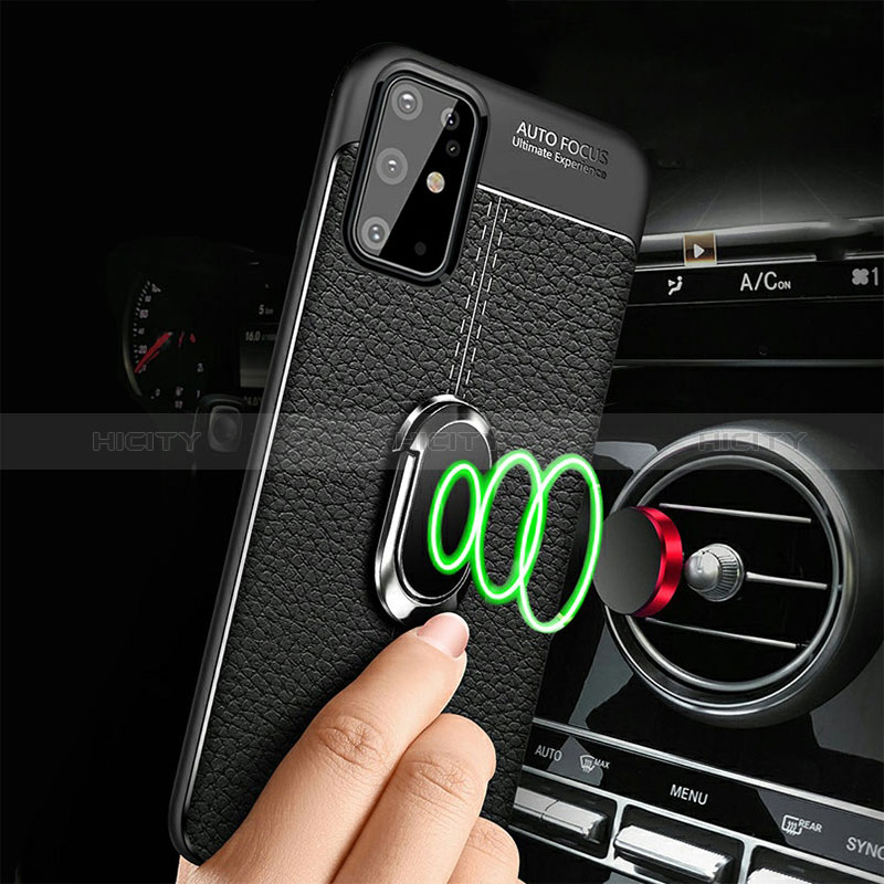 Silikon Hülle Handyhülle Gummi Schutzhülle Flexible Leder Tasche mit Magnetisch Fingerring Ständer WL1 für Samsung Galaxy S20 Plus groß