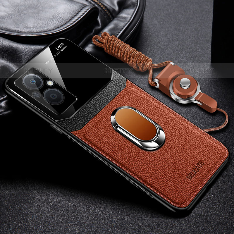 Silikon Hülle Handyhülle Gummi Schutzhülle Flexible Leder Tasche mit Magnetisch FL1 für Oppo F21 Pro 5G Braun Plus