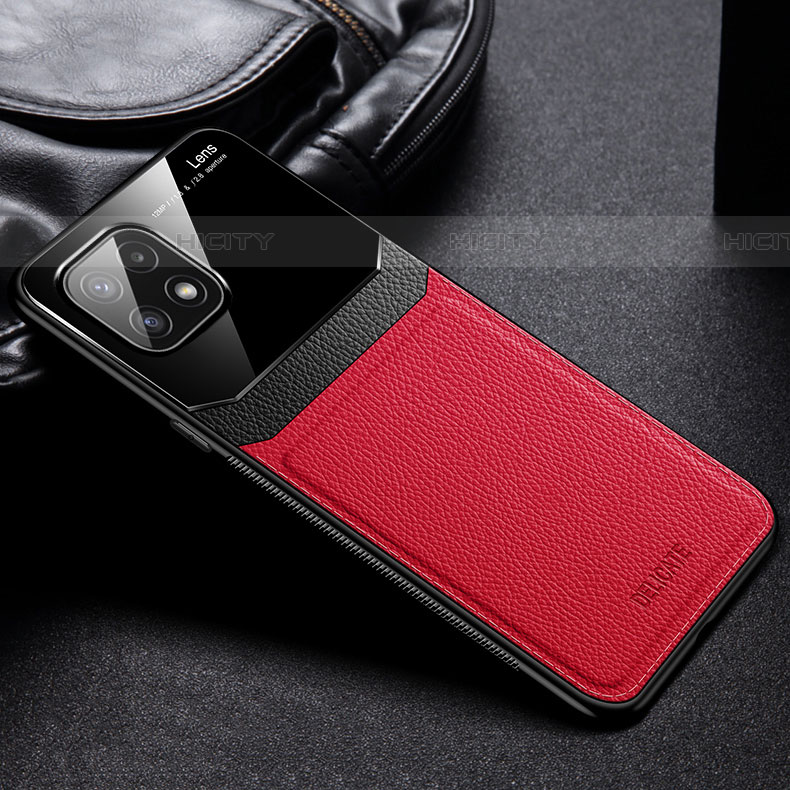 Silikon Hülle Handyhülle Gummi Schutzhülle Flexible Leder Tasche mit Magnetisch FL1 für Samsung Galaxy F42 5G Rot