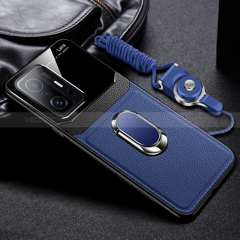 Silikon Hülle Handyhülle Gummi Schutzhülle Flexible Leder Tasche mit Magnetisch FL2 für Xiaomi Mi 11T 5G Blau