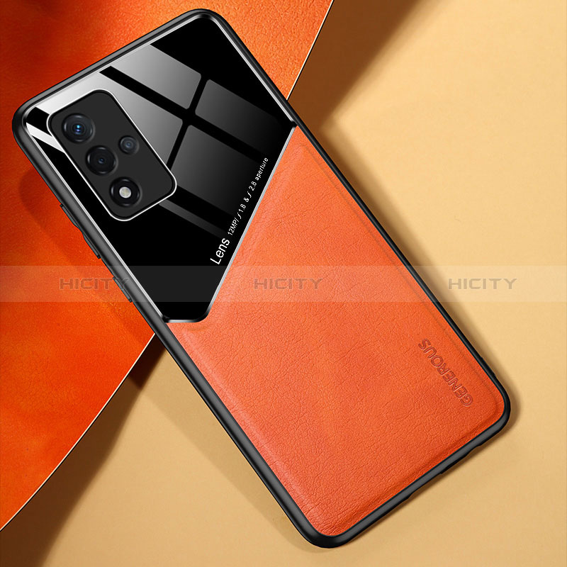 Silikon Hülle Handyhülle Gummi Schutzhülle Flexible Leder Tasche mit Magnetisch für Oppo A93s 5G Orange Plus