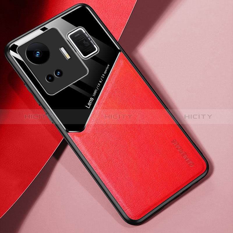 Silikon Hülle Handyhülle Gummi Schutzhülle Flexible Leder Tasche mit Magnetisch für Realme GT Neo6 5G Rot