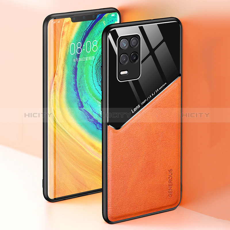 Silikon Hülle Handyhülle Gummi Schutzhülle Flexible Leder Tasche mit Magnetisch für Realme Q3i 5G groß