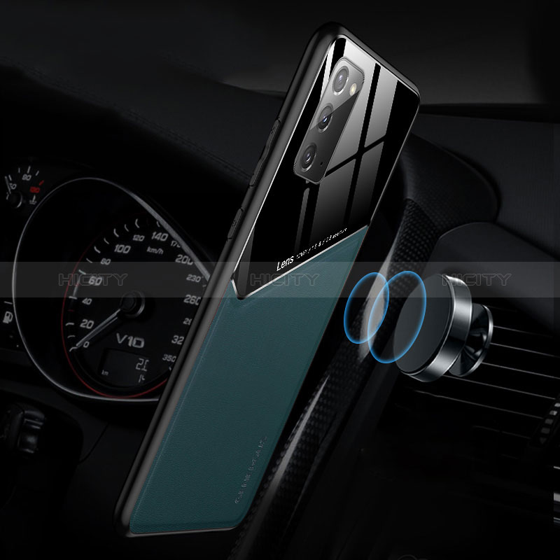 Silikon Hülle Handyhülle Gummi Schutzhülle Flexible Leder Tasche mit Magnetisch für Samsung Galaxy Note 20 5G groß
