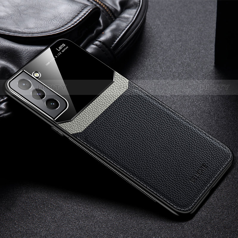Silikon Hülle Handyhülle Gummi Schutzhülle Flexible Leder Tasche mit Magnetisch für Samsung Galaxy S21 FE 5G groß