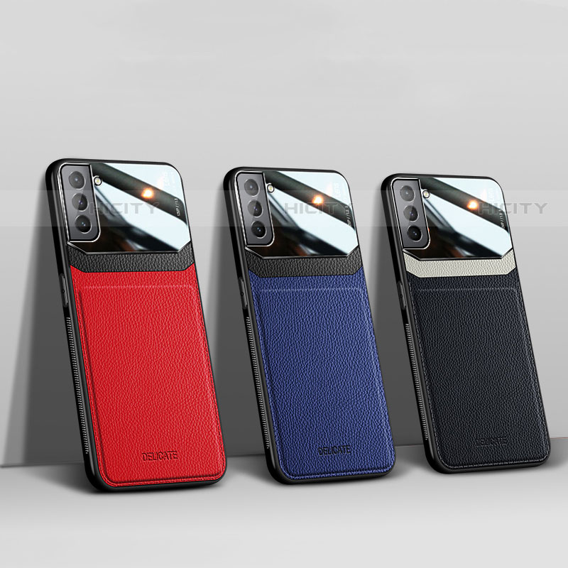 Silikon Hülle Handyhülle Gummi Schutzhülle Flexible Leder Tasche mit Magnetisch für Samsung Galaxy S22 Plus 5G groß
