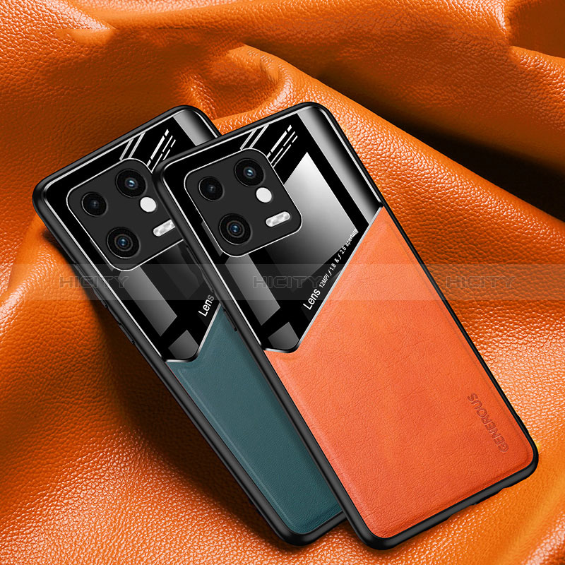 Silikon Hülle Handyhülle Gummi Schutzhülle Flexible Leder Tasche mit Magnetisch für Xiaomi Mi 13 5G groß