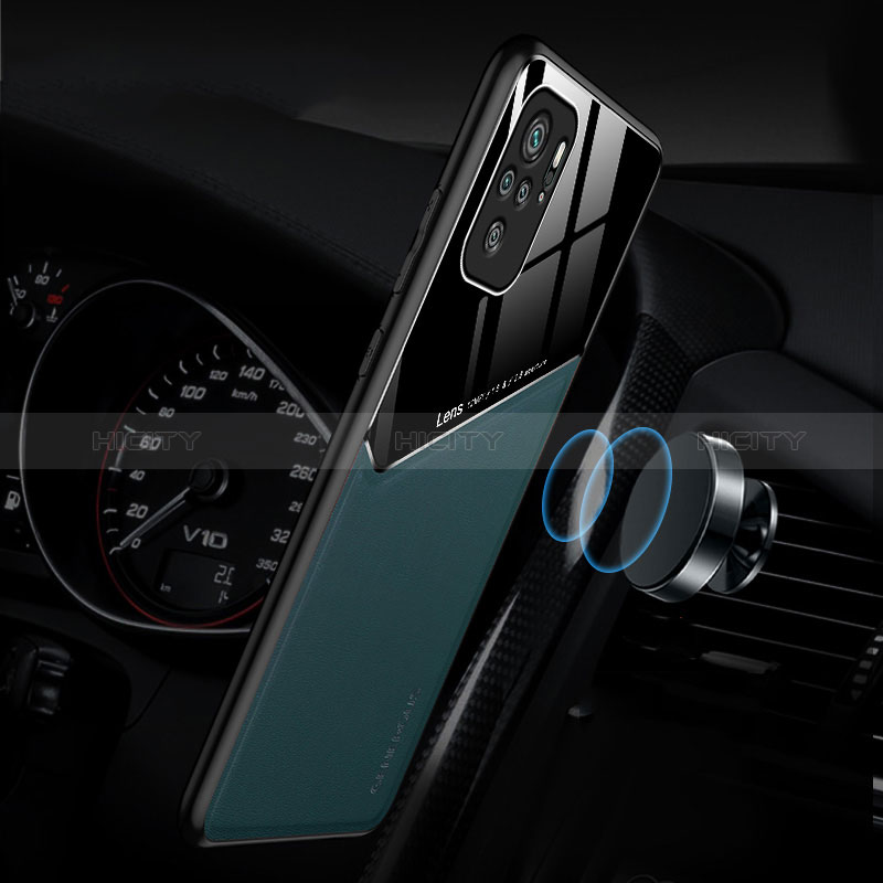 Silikon Hülle Handyhülle Gummi Schutzhülle Flexible Leder Tasche mit Magnetisch für Xiaomi Poco M5S groß