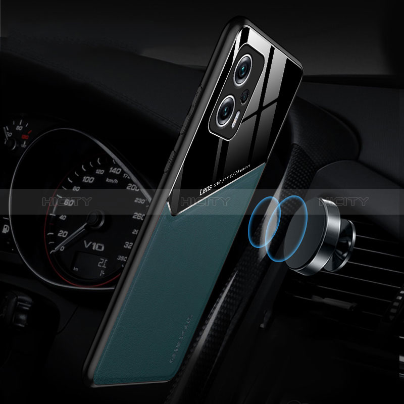Silikon Hülle Handyhülle Gummi Schutzhülle Flexible Leder Tasche mit Magnetisch für Xiaomi Poco X4 GT 5G groß