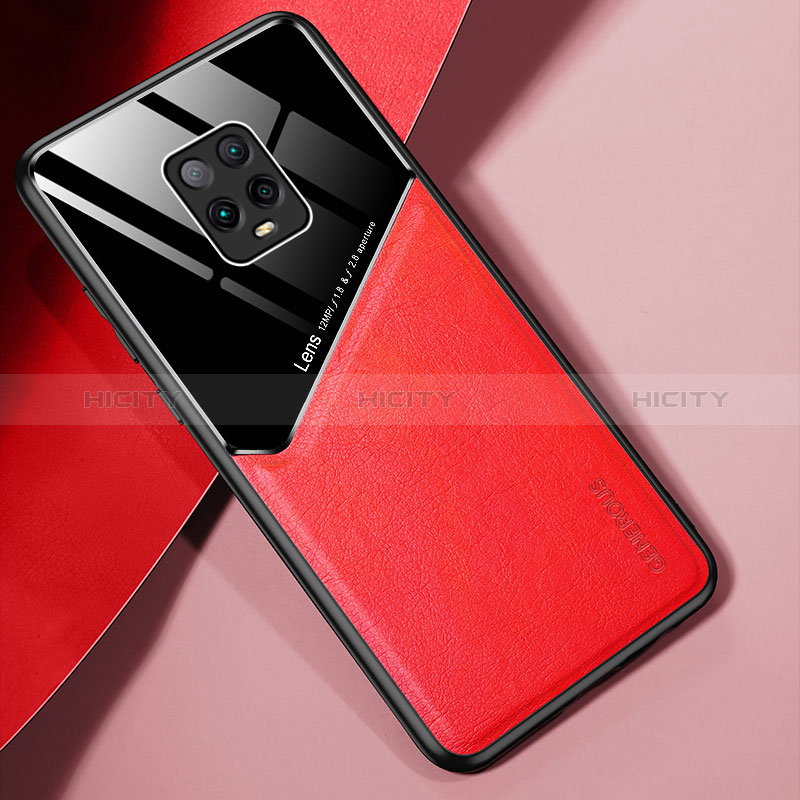 Silikon Hülle Handyhülle Gummi Schutzhülle Flexible Leder Tasche mit Magnetisch für Xiaomi Redmi 10X Pro 5G Rot