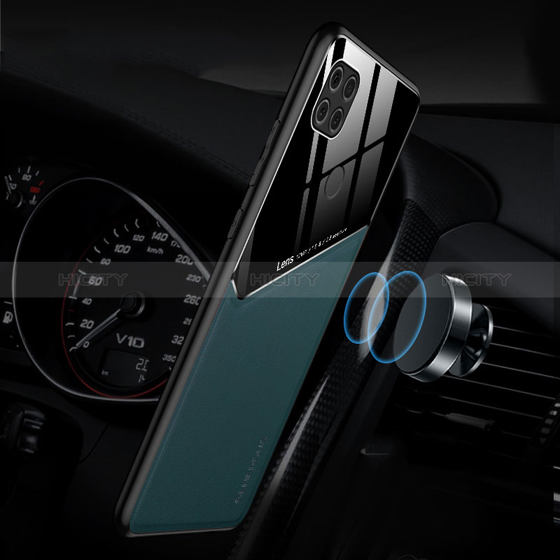Silikon Hülle Handyhülle Gummi Schutzhülle Flexible Leder Tasche mit Magnetisch für Xiaomi Redmi 9C NFC