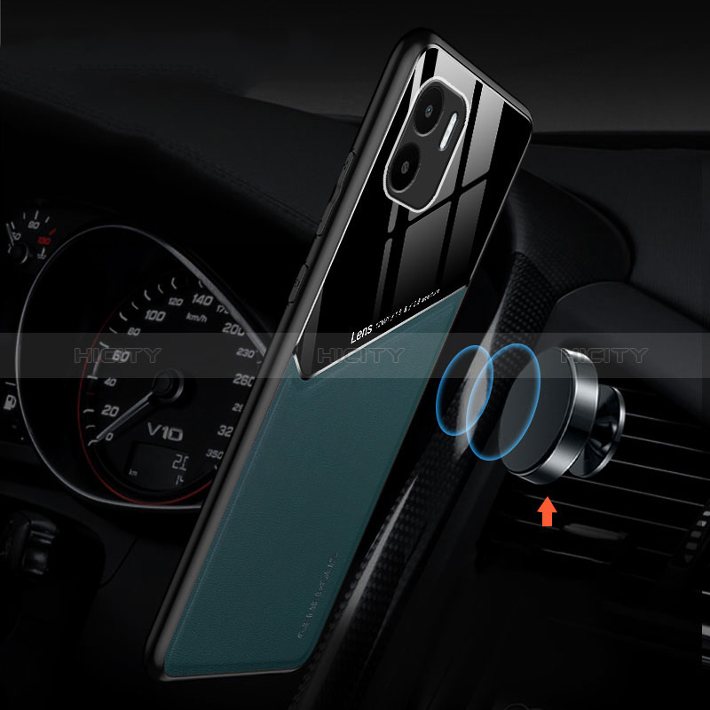 Silikon Hülle Handyhülle Gummi Schutzhülle Flexible Leder Tasche mit Magnetisch für Xiaomi Redmi A2 groß