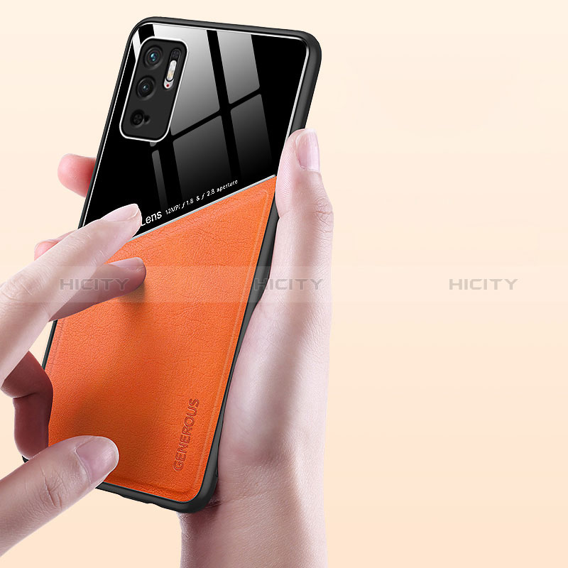 Silikon Hülle Handyhülle Gummi Schutzhülle Flexible Leder Tasche mit Magnetisch für Xiaomi Redmi Note 10 5G groß