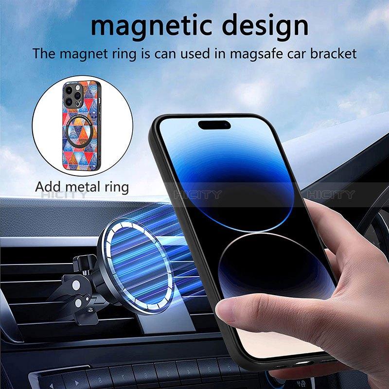 Silikon Hülle Handyhülle Gummi Schutzhülle Flexible Leder Tasche mit Magnetisch S01D für Apple iPhone 13 Pro