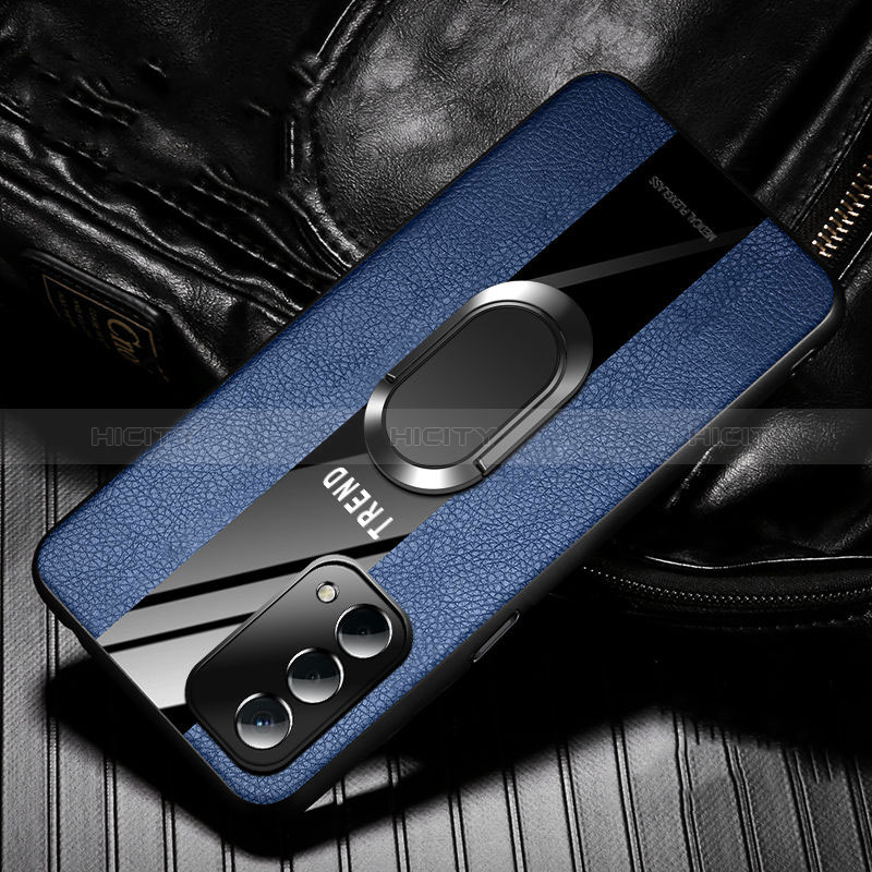 Silikon Hülle Handyhülle Gummi Schutzhülle Flexible Leder Tasche mit Magnetisch S02 für Oppo A54 5G groß