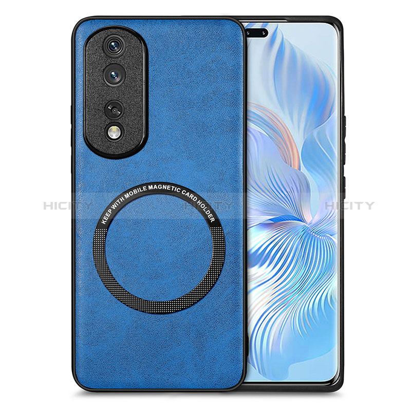 Silikon Hülle Handyhülle Gummi Schutzhülle Flexible Leder Tasche mit Magnetisch S02D für Huawei Honor 80 Pro 5G