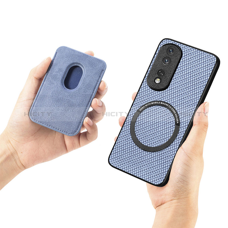 Silikon Hülle Handyhülle Gummi Schutzhülle Flexible Leder Tasche mit Magnetisch S03D für Huawei Honor 80 Pro Flat 5G