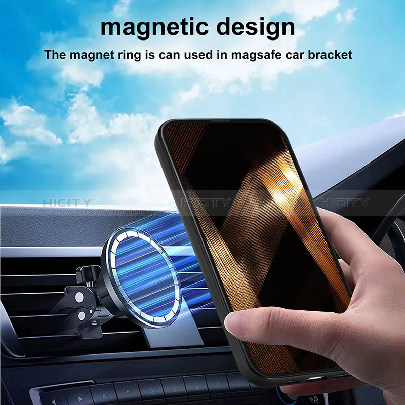 Silikon Hülle Handyhülle Gummi Schutzhülle Flexible Leder Tasche mit Magnetisch S07D für Apple iPhone 14 Pro Max