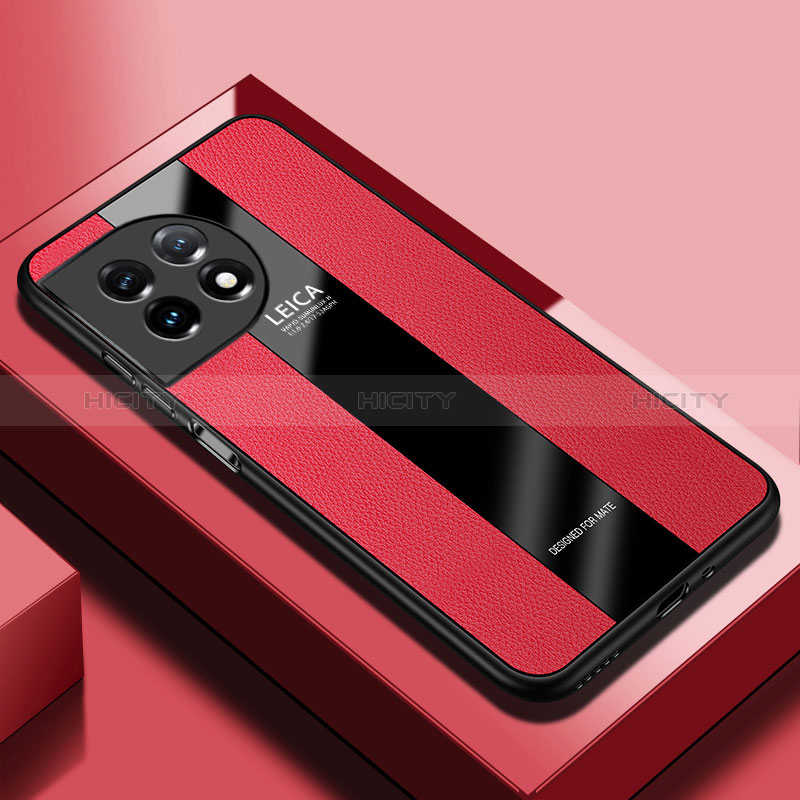 Silikon Hülle Handyhülle Gummi Schutzhülle Flexible Leder Tasche PB1 für OnePlus Ace 2 Pro 5G Rot