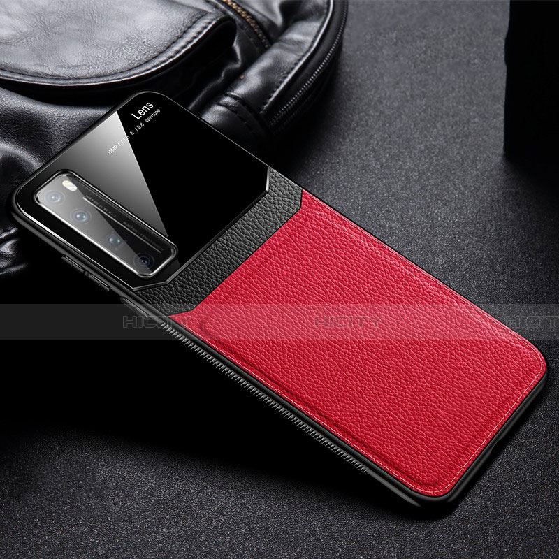 Silikon Hülle Handyhülle Gummi Schutzhülle Flexible Leder Tasche S01 für Huawei Nova 7 Pro 5G Rot