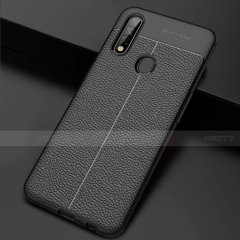 Silikon Hülle Handyhülle Gummi Schutzhülle Flexible Leder Tasche S01 für Oppo A8 Schwarz