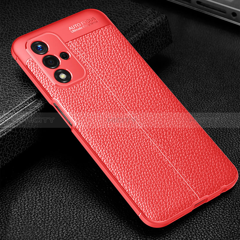 Silikon Hülle Handyhülle Gummi Schutzhülle Flexible Leder Tasche S01 für Oppo A93s 5G Rot