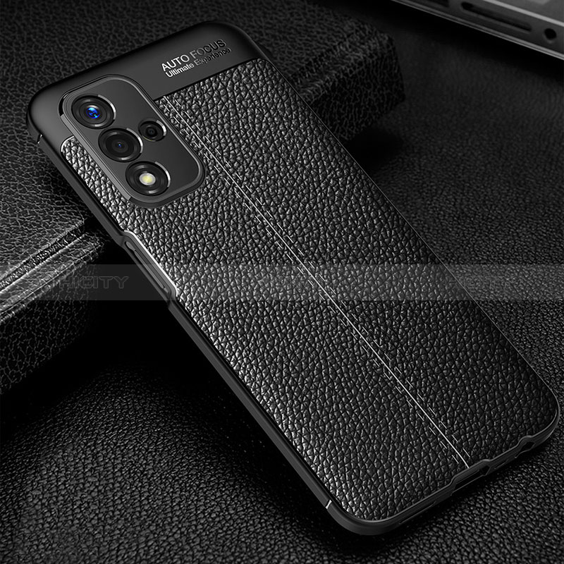 Silikon Hülle Handyhülle Gummi Schutzhülle Flexible Leder Tasche S01 für Oppo A93s 5G Schwarz