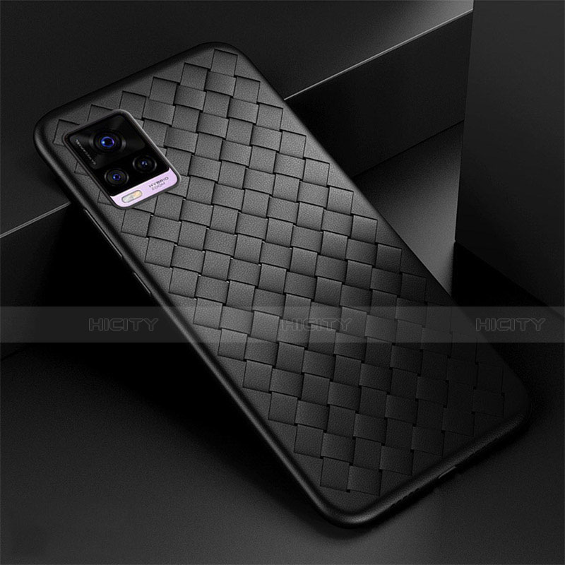 Silikon Hülle Handyhülle Gummi Schutzhülle Flexible Leder Tasche S01 für Vivo V20 Pro 5G groß