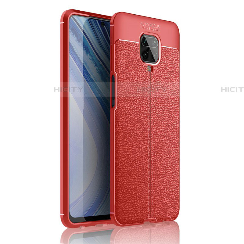 Silikon Hülle Handyhülle Gummi Schutzhülle Flexible Leder Tasche S01 für Xiaomi Redmi Note 9S Rot