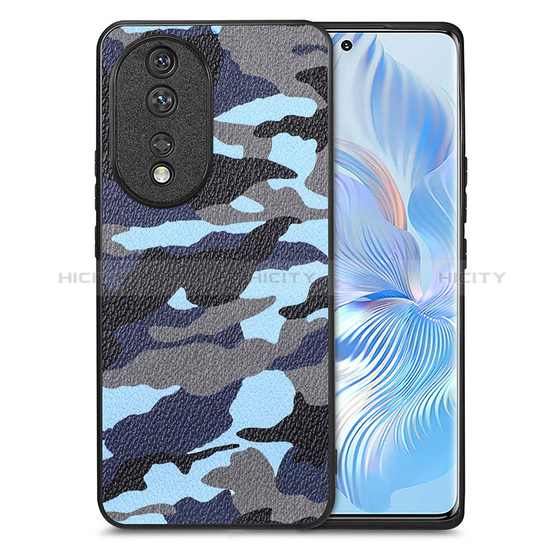 Silikon Hülle Handyhülle Gummi Schutzhülle Flexible Leder Tasche S01D für Huawei Honor 80 5G Blau