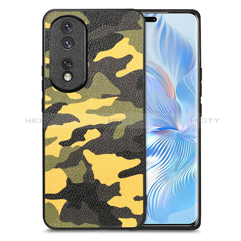 Silikon Hülle Handyhülle Gummi Schutzhülle Flexible Leder Tasche S01D für Huawei Honor 80 Pro 5G Gelb