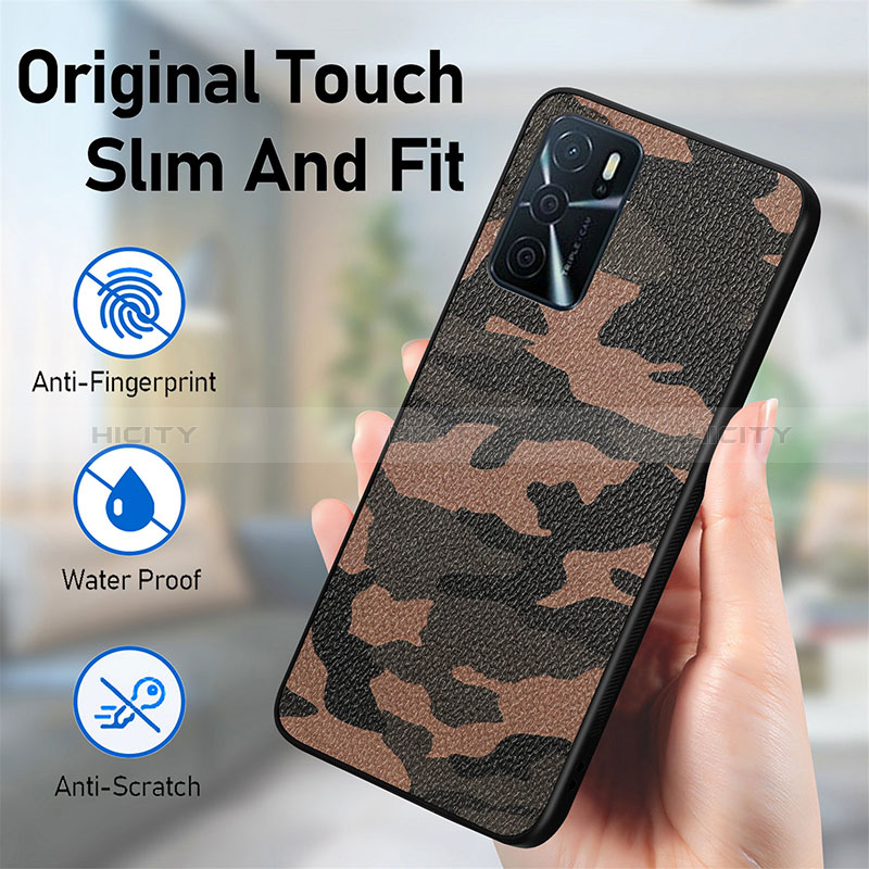 Silikon Hülle Handyhülle Gummi Schutzhülle Flexible Leder Tasche S01D für Oppo A16 groß