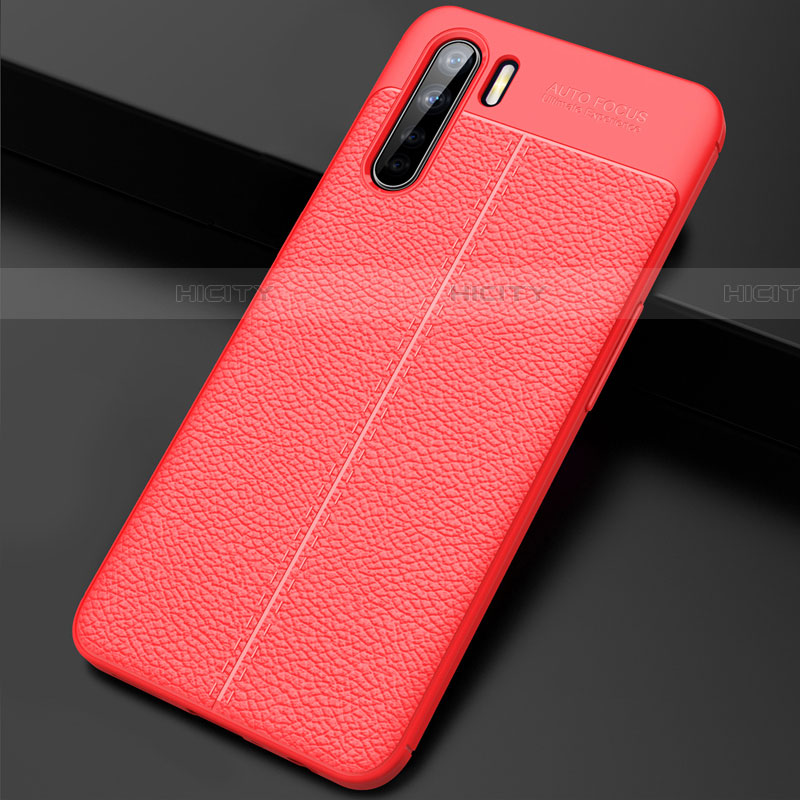 Silikon Hülle Handyhülle Gummi Schutzhülle Flexible Leder Tasche S02 für Oppo A91 Rot Plus