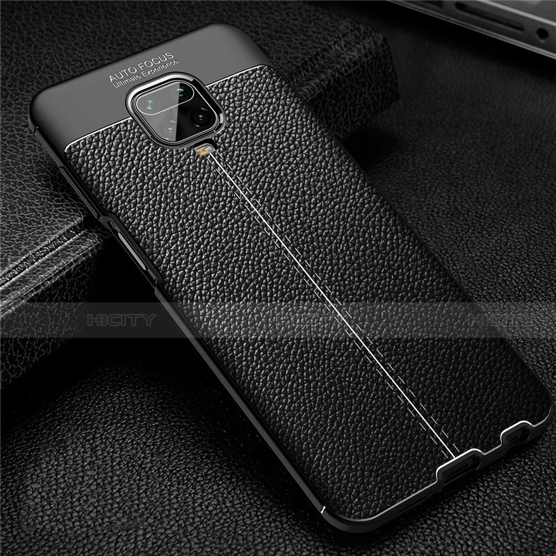 Silikon Hülle Handyhülle Gummi Schutzhülle Flexible Leder Tasche S02 für Xiaomi Poco M2 Pro Schwarz