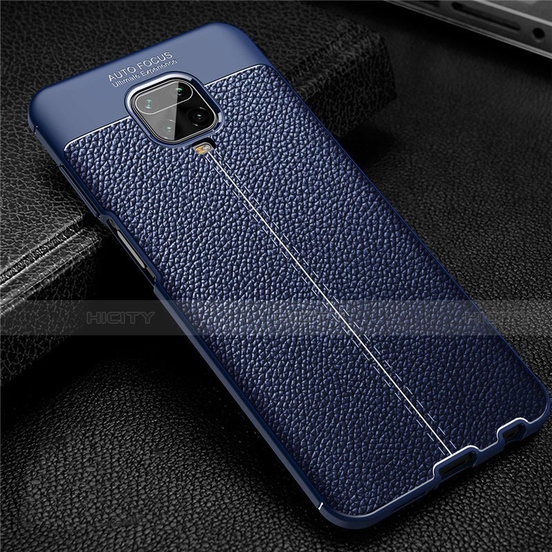 Silikon Hülle Handyhülle Gummi Schutzhülle Flexible Leder Tasche S02 für Xiaomi Redmi Note 9 Pro Blau