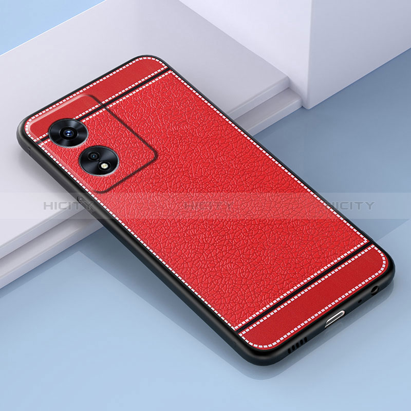 Silikon Hülle Handyhülle Gummi Schutzhülle Flexible Leder Tasche S03 für Oppo A1x 5G Rot Plus