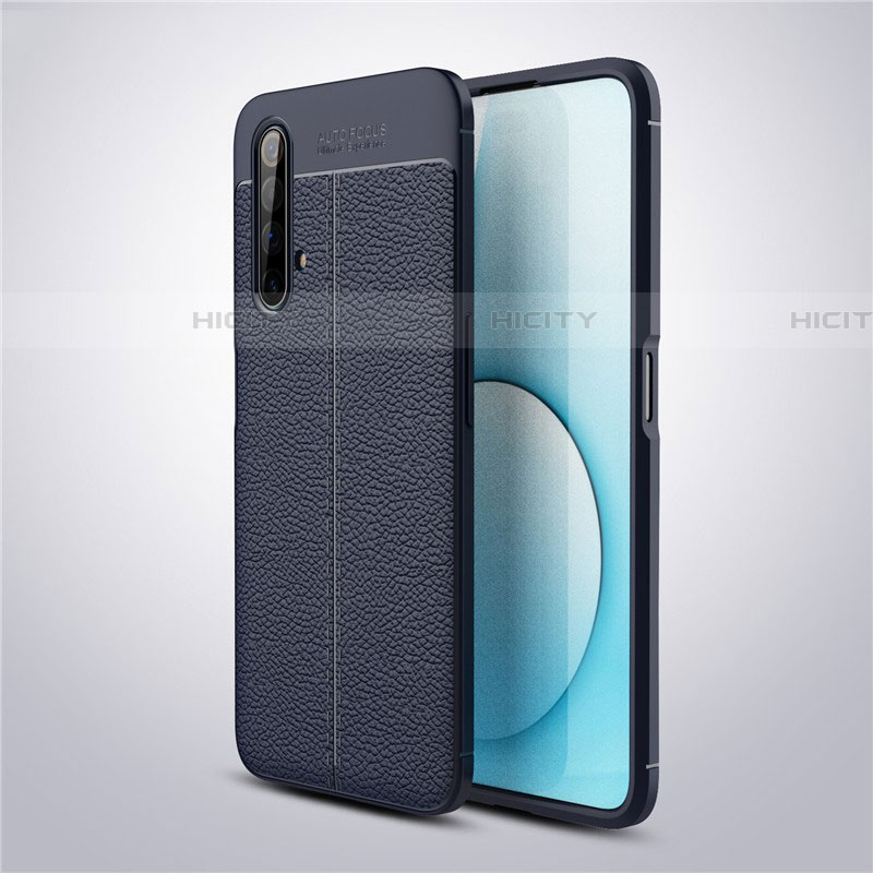 Silikon Hülle Handyhülle Gummi Schutzhülle Flexible Leder Tasche S03 für Realme X50t 5G Blau