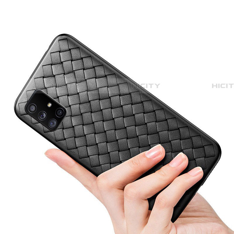 Silikon Hülle Handyhülle Gummi Schutzhülle Flexible Leder Tasche S03 für Samsung Galaxy A71 5G groß