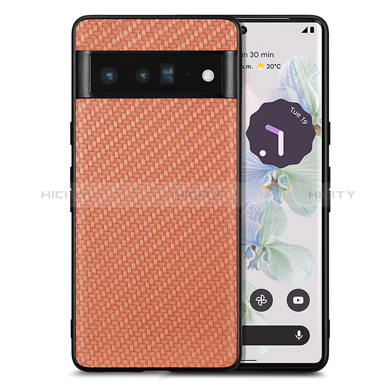 Silikon Hülle Handyhülle Gummi Schutzhülle Flexible Leder Tasche S03D für Google Pixel 6 Pro 5G groß